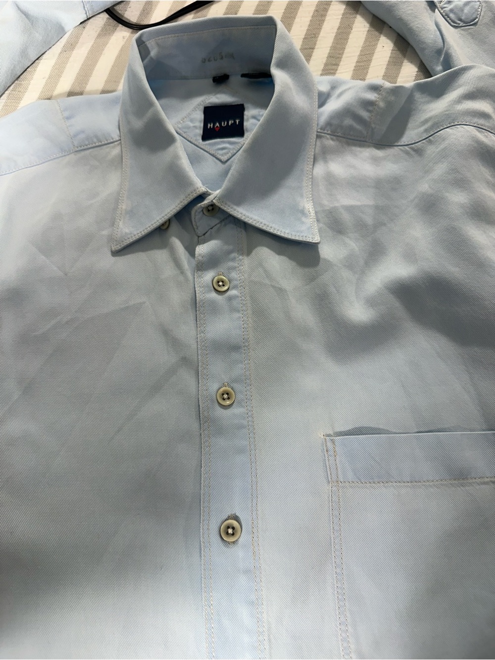 Haupt Germany Light Blue Men's Shirt size Large 16.5 / 42